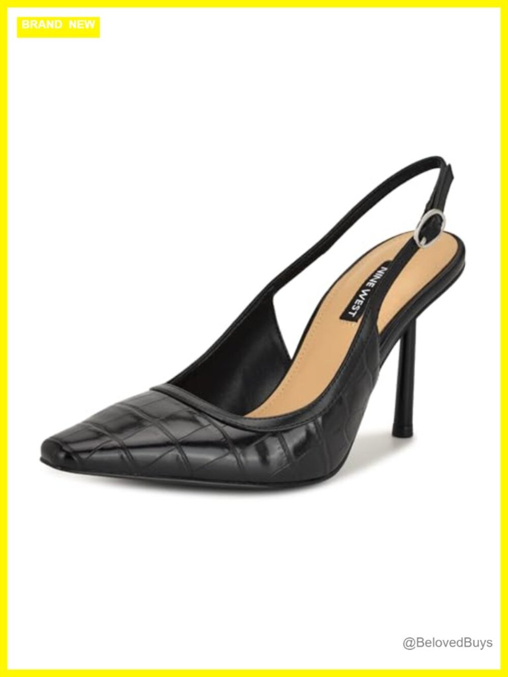 Nine West Orlanda Women's Stiletto Heel Ankle Strap Pointy Toe Pump Faux Leather
